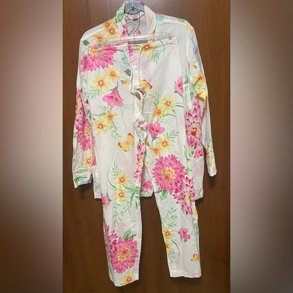 Victoria's Secret Other - Victoria's Secret White, Pink & Yellow Floral Cotton Light Pajama Set Size Small